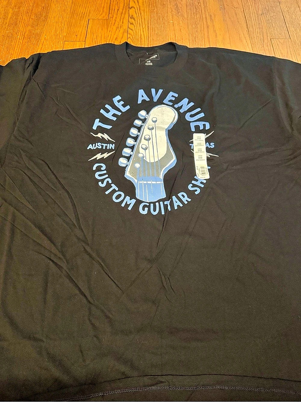 Sonoma Goods for Life Graphic Guitar Tee Black & Blue Large